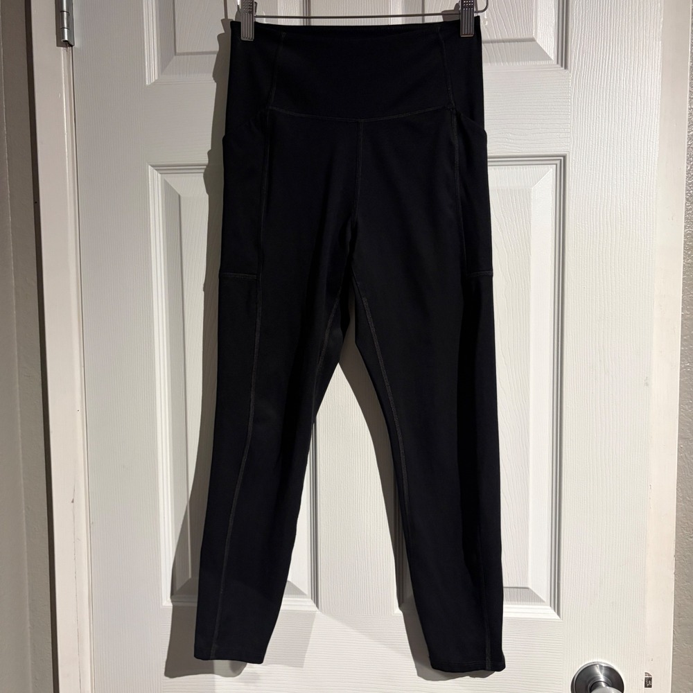 Girlfriend Collective Black High Rise Pocket Leggings Small Compressive Active
